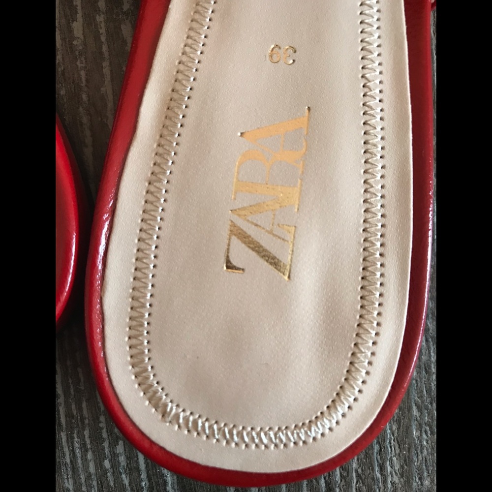 ZARA WOMEN’S FLAT RED MULES - Picture 8 of 8